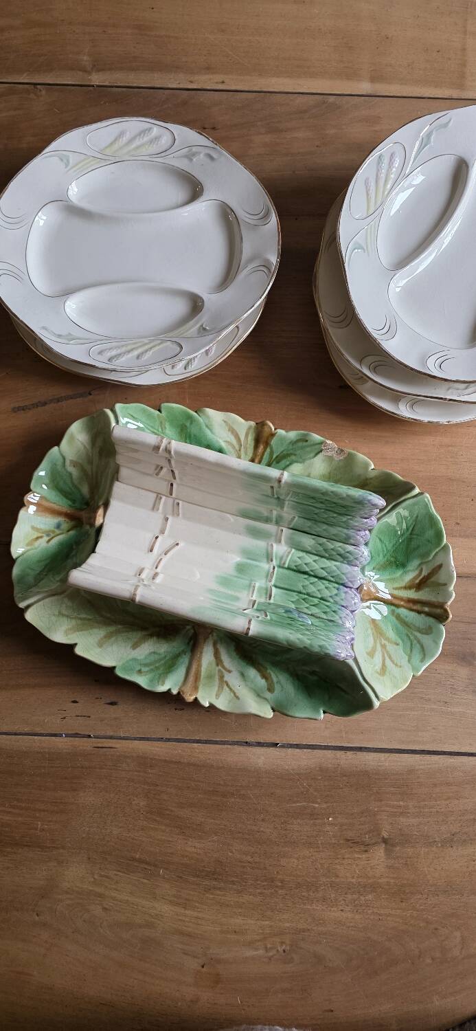 Plat à asperges Longchamp fin XIXÈME