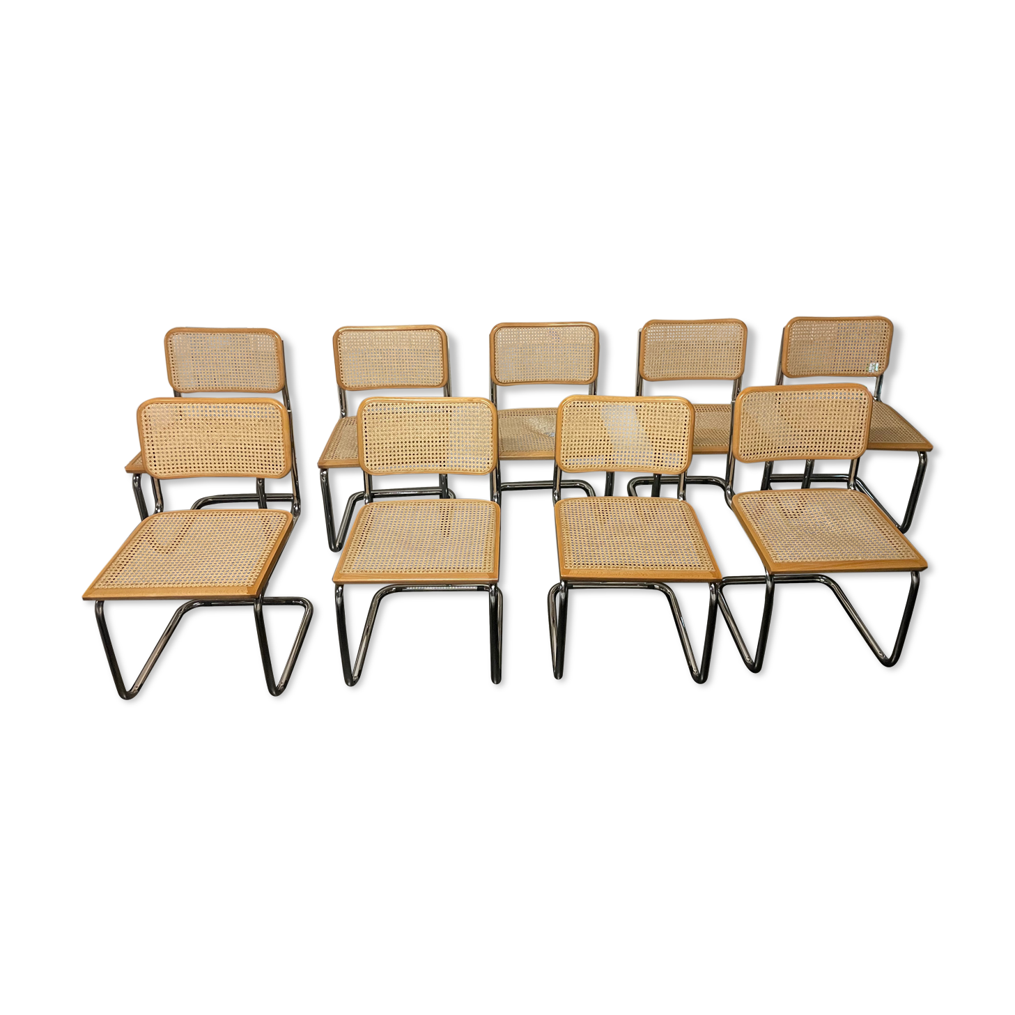 Lot de 9 chaises Cesca B32