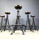 Vintage brutalist wrought iron bar stools, 1970s - set of 6