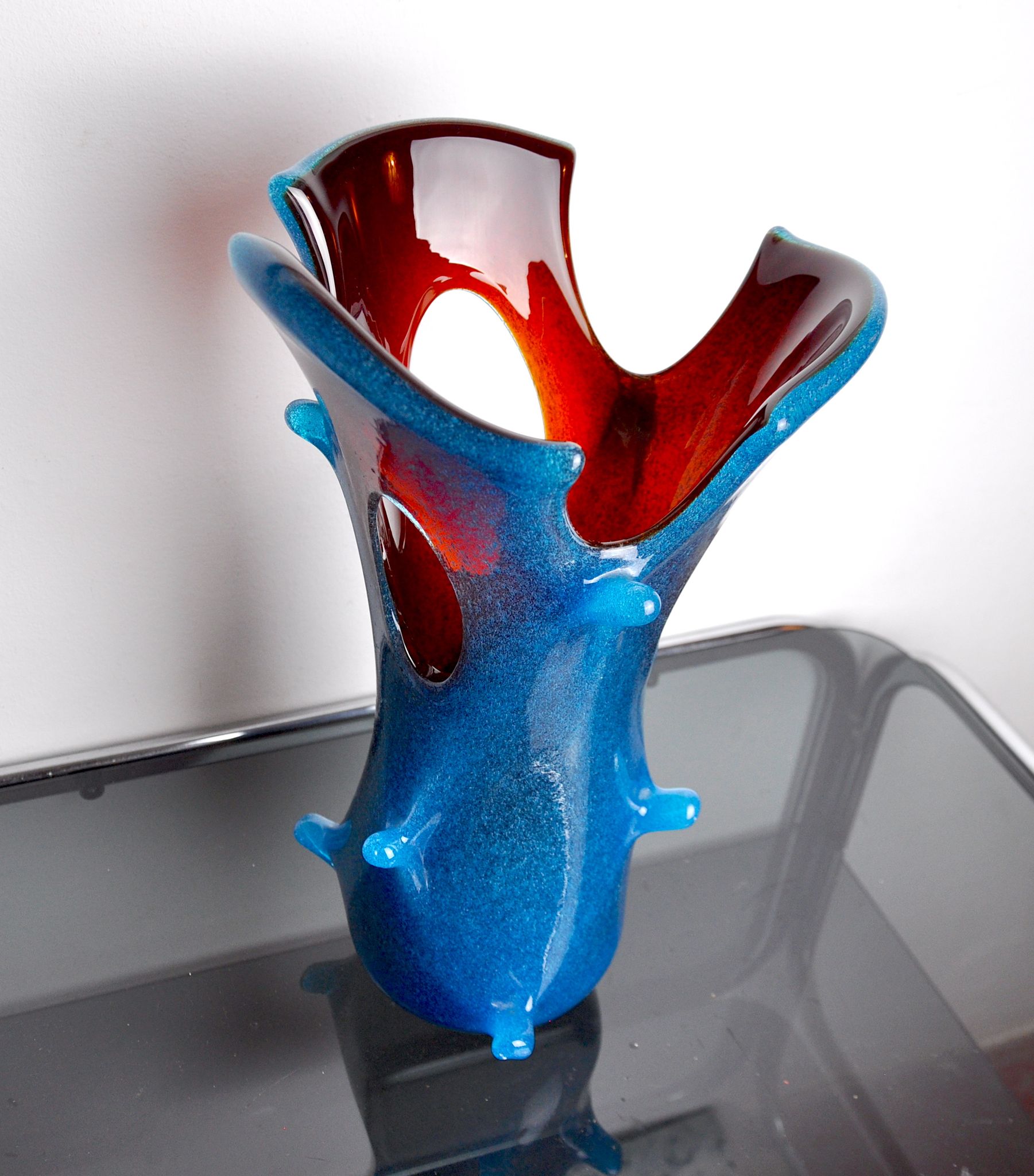 Sommerso vase by seguso in two-tone murano glass, Italy, 1970