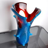 Sommerso vase by seguso in two-tone murano glass, Italy, 1970