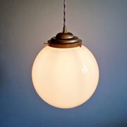 Art Deco suspension in white opaline, 1920s-30s