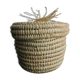 Panier avec couvercle en raphia