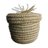 Panier avec couvercle en raphia