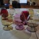 8 verres en cristal coloré