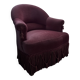 Fauteuil crapaud velours rose boudoir
