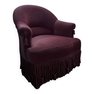 Pink velvet boudoir armchair