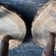 Pair of mountain coffee tables made of wooden logs from the 1970s.