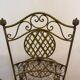 Paire de chaises hautes pliantes en fer forgé – Patine ocre – Style Ja