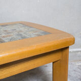 Solid elm stone tray coffee table