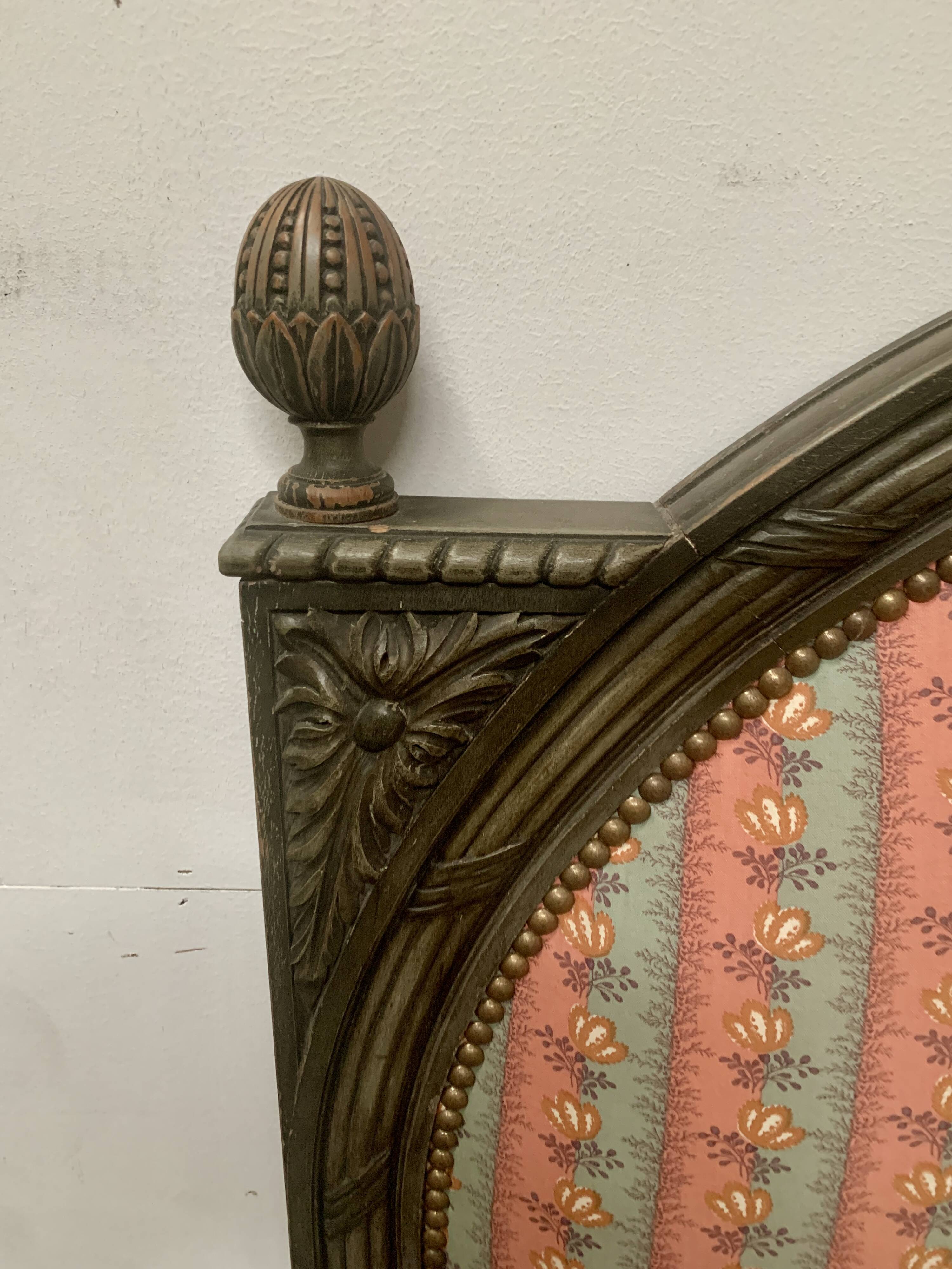 Louis XVI style bed in patinated beech, 20th century