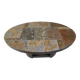 Vintage oval brutalist coffee table, 1970s