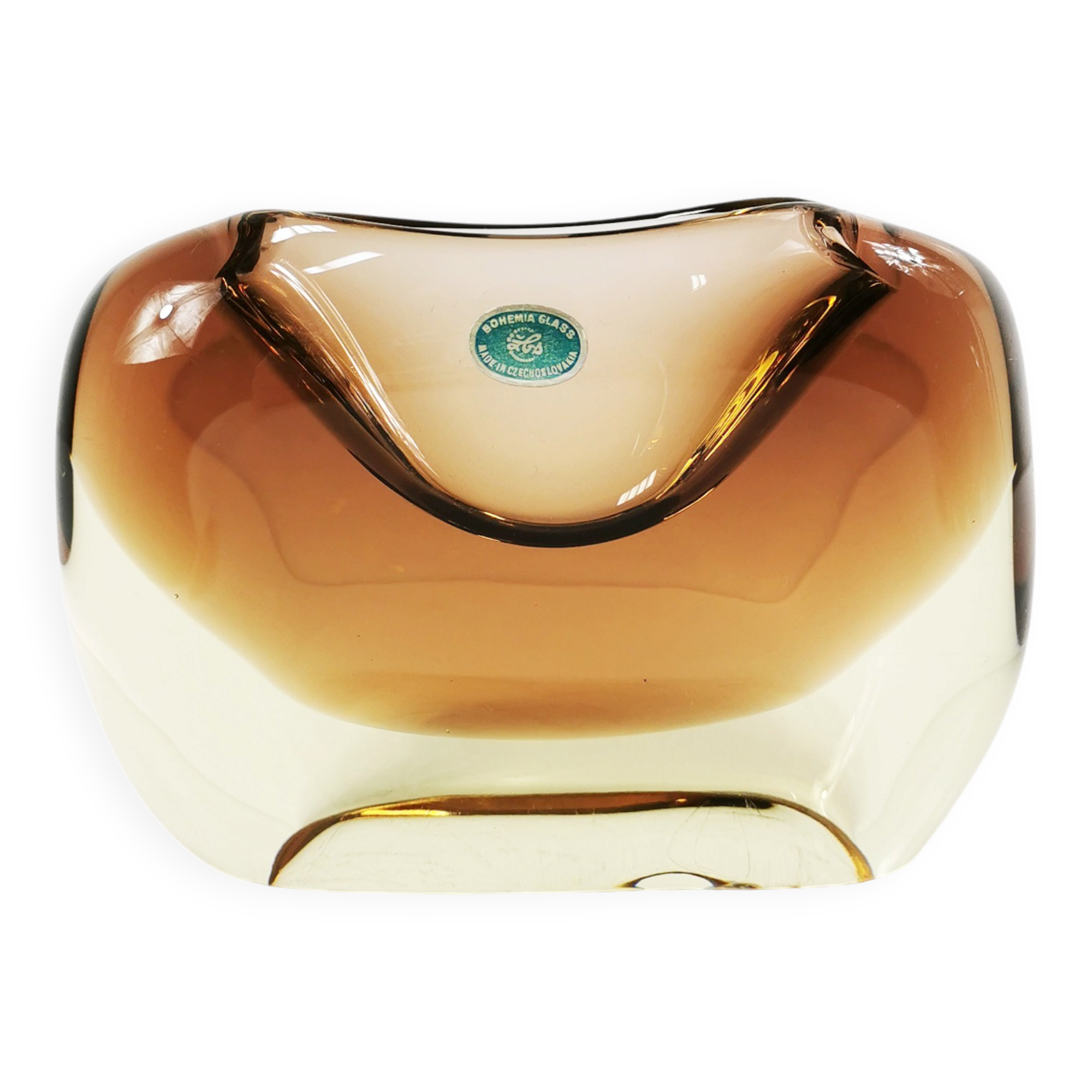 Bohemian Art Glass ashtray, Železný Brod (ZBS), designed by Miloslav Klinge