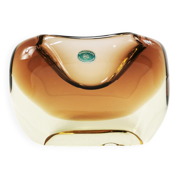 Bohemian Art Glass ashtray, Železný Brod (ZBS), designed by Miloslav Klinge