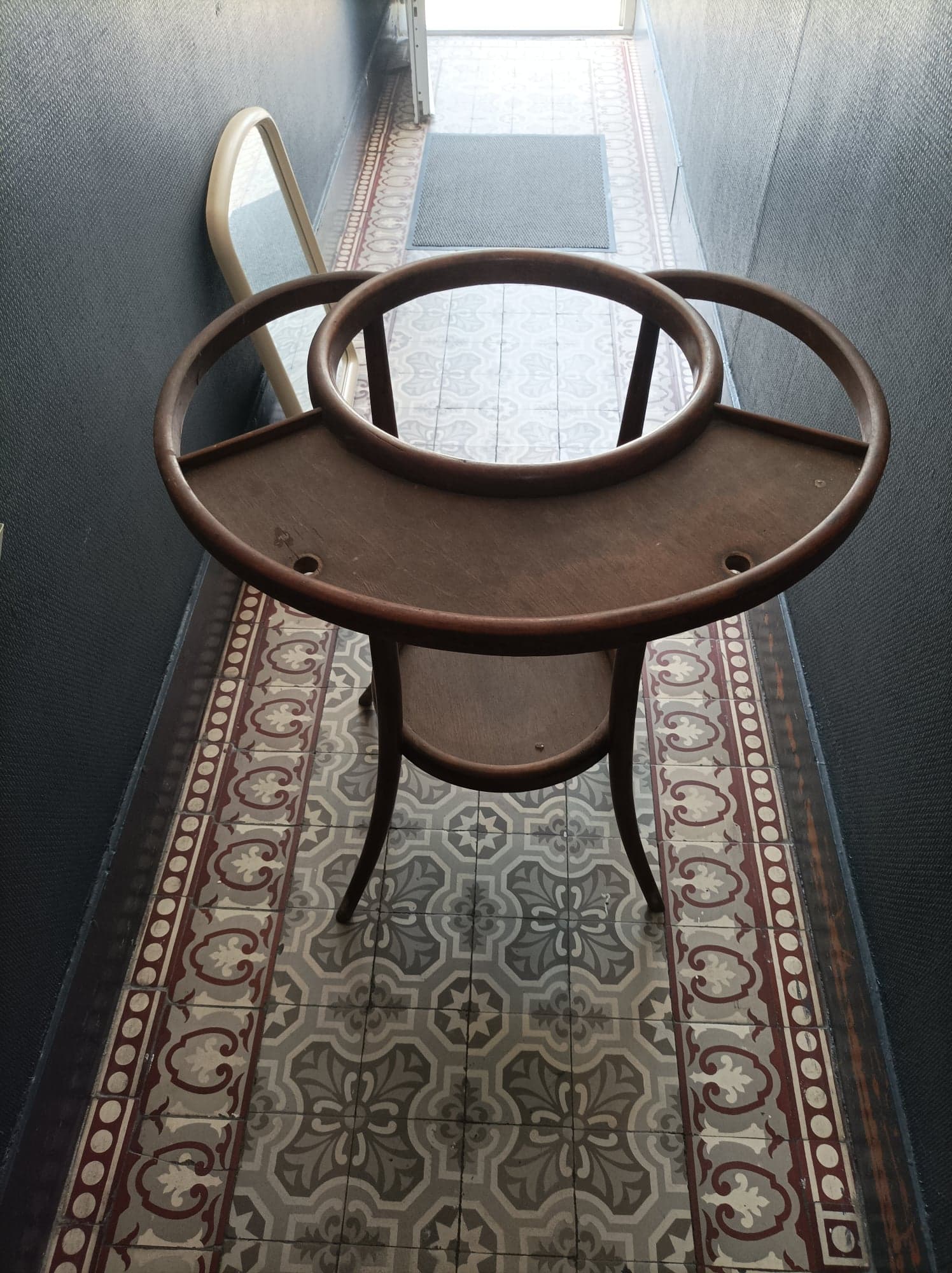 Meuble de barbier ancien coiffeuse guéridon Baumann 1920 art déco