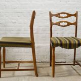 Set of four oak and wool dining room chairs by Henning Kjaernulf, 1960's
