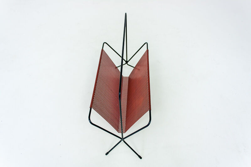 Fifties perforated metal magazine rack