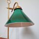 Art Deco desk lamp in brass and conical green opaline, 1920s-30s