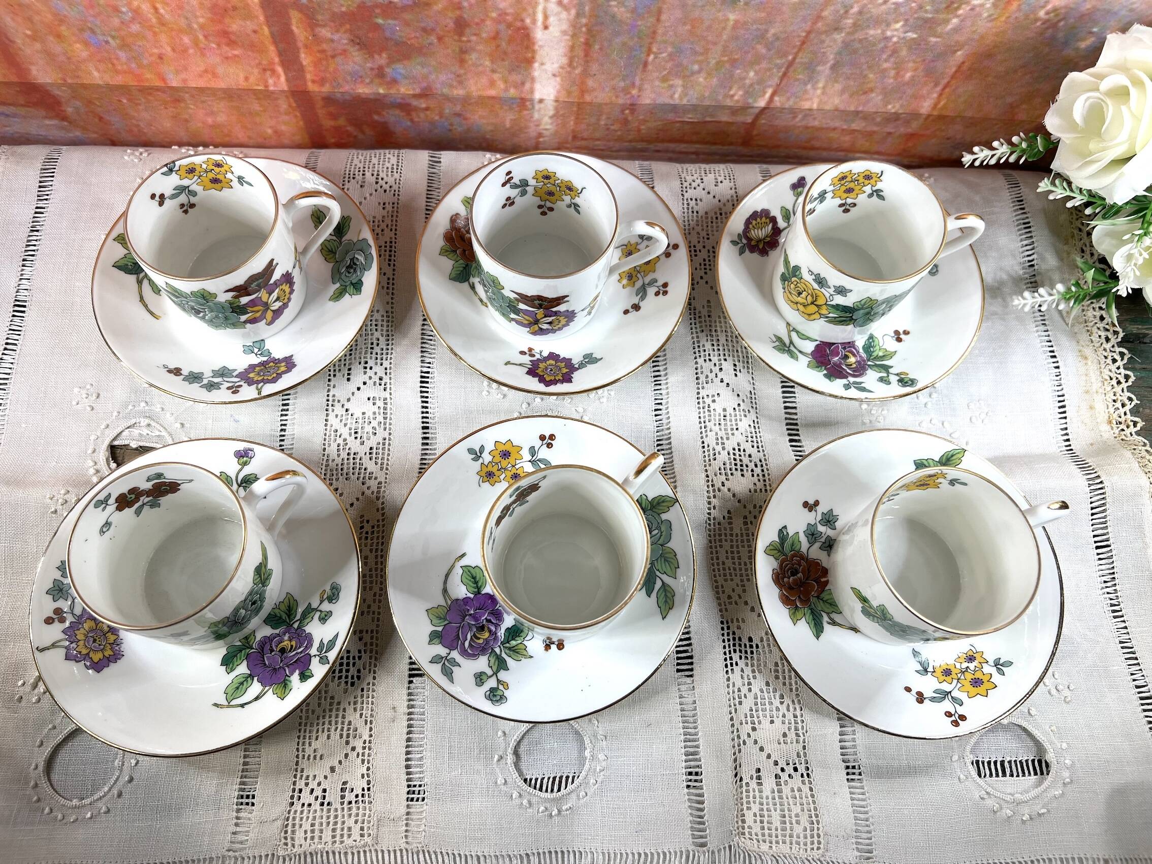 Lot de 6 tasses café Limoges Haviland Cathay