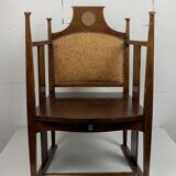 Chaise Arts and Crafts de William Birch par EG Punnett pour Liberty & Co. vers 1900