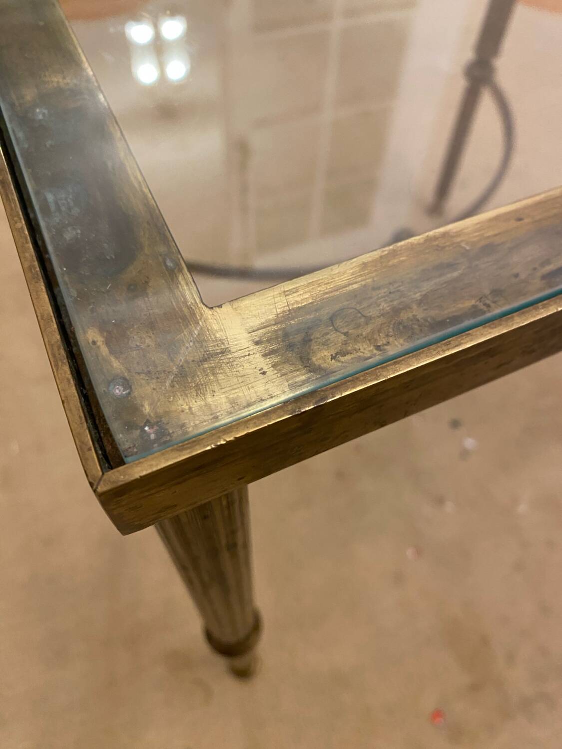 Glass side table
