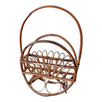 Large bamboo magazine rack, 1950s/60s design