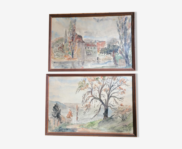 Aquarelles. année. 30