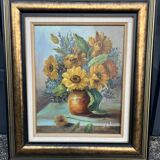 Tableau  Bouquets de fleurs sur entablement
