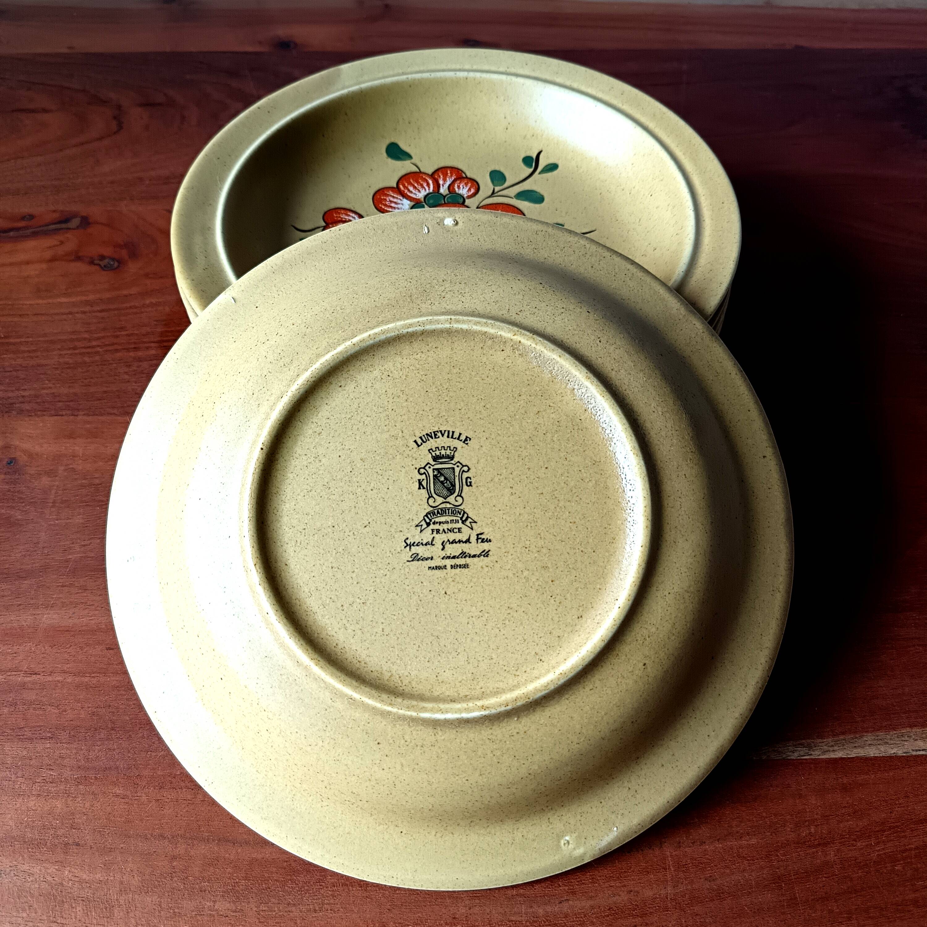 6 K&G Luneville French ceramic soup plates, Ø 22.8 cm