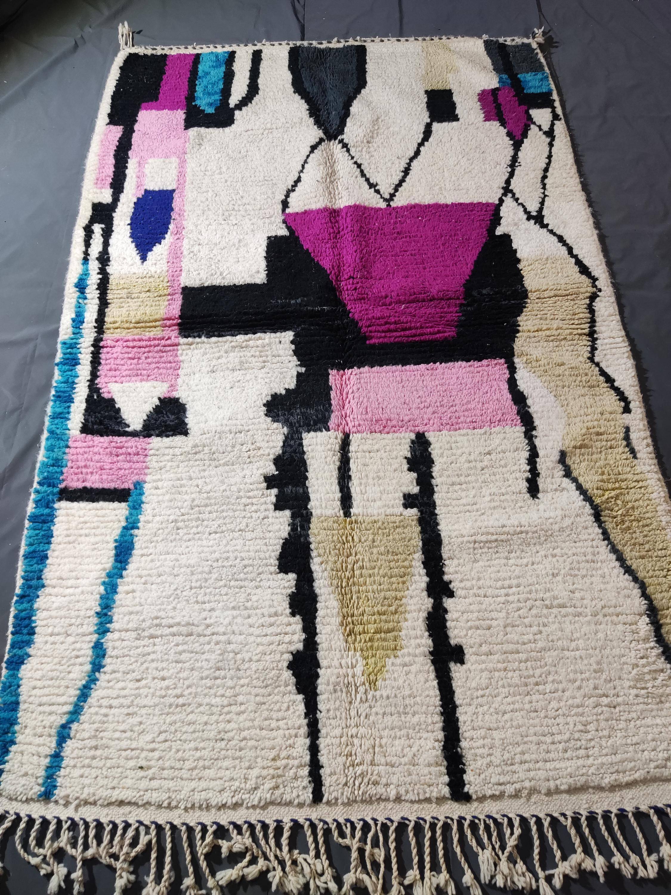 Berber rug in natural wool 2.5 x 1.5 m