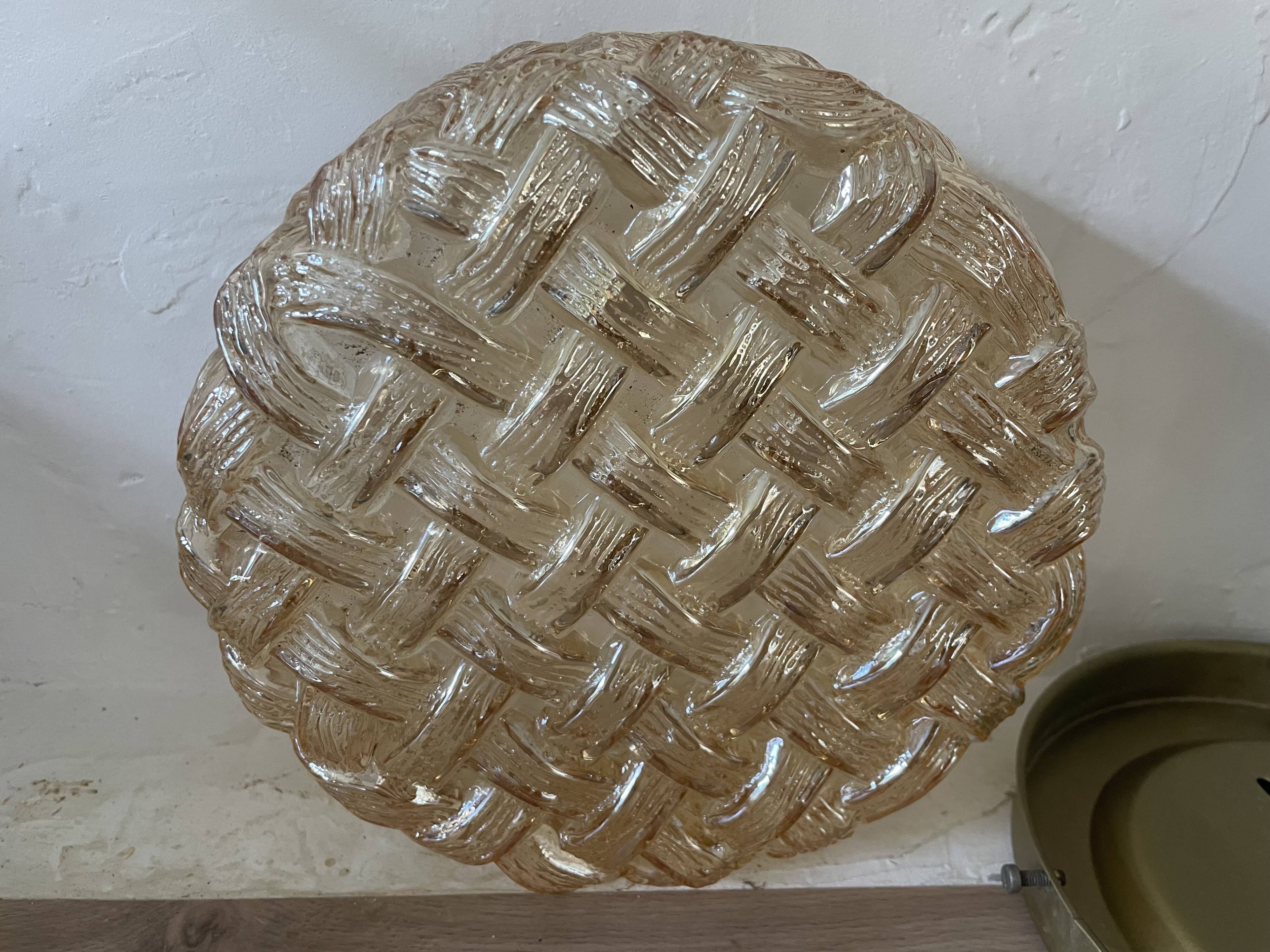 Vintage Amber Glass Wall/Ceiling Light