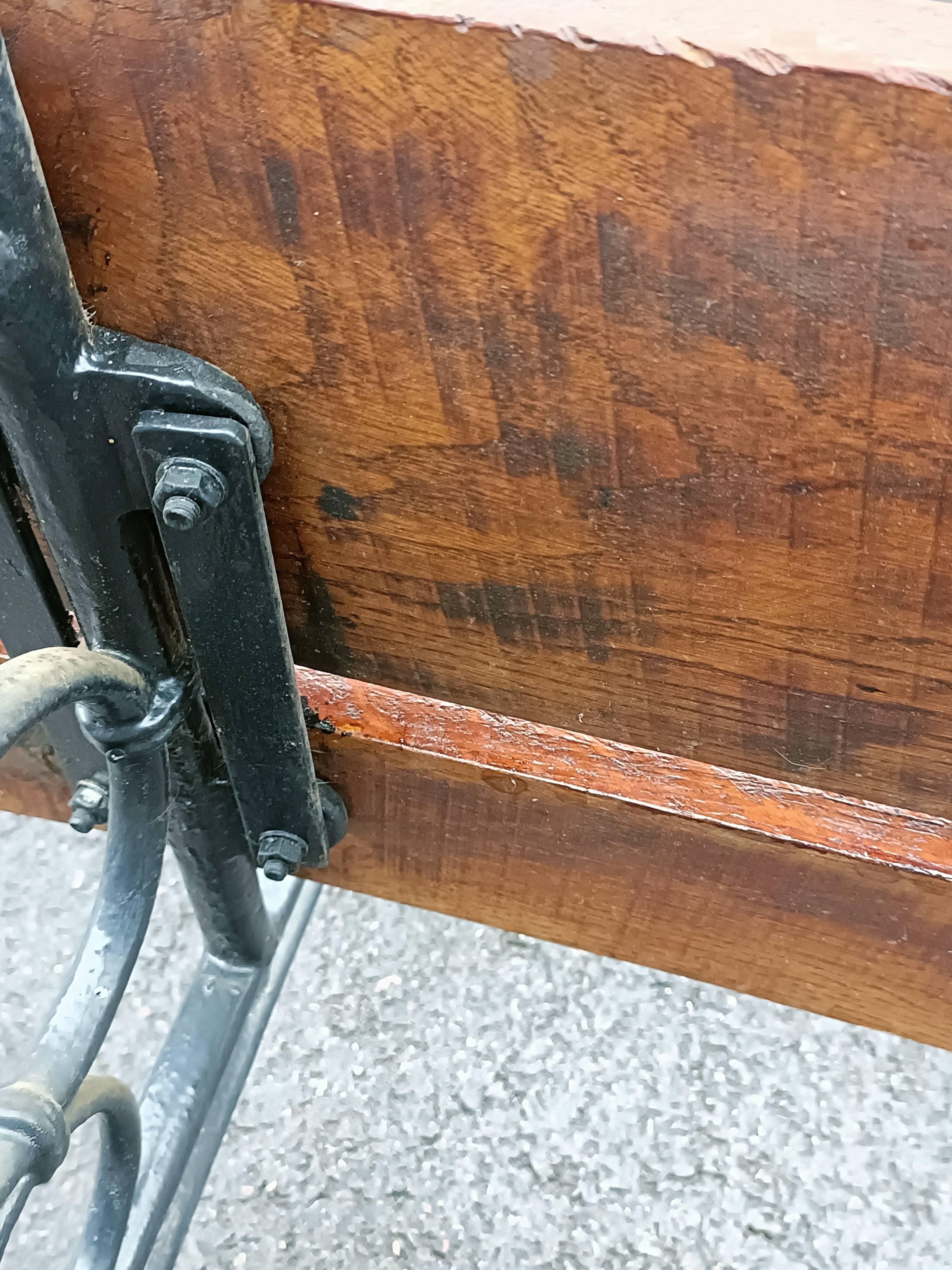 Old garden bench cast iron legs