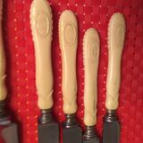 10 Ivory Handled Knives Monogram