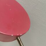 Table lamp in aubergine coloured metal, brass bend and teak wood 1960-70s