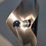 Table lamp, stainless steel and chrome metal, Reggiani, 1970