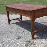 Country farm table 19th in cherry 2 drawers