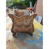 Pair of enamelled cast iron planters from 1900 from Charleville-Mézières