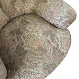 Fauteuil vintage rose clair à fleurs / fauteuil une place avec franges