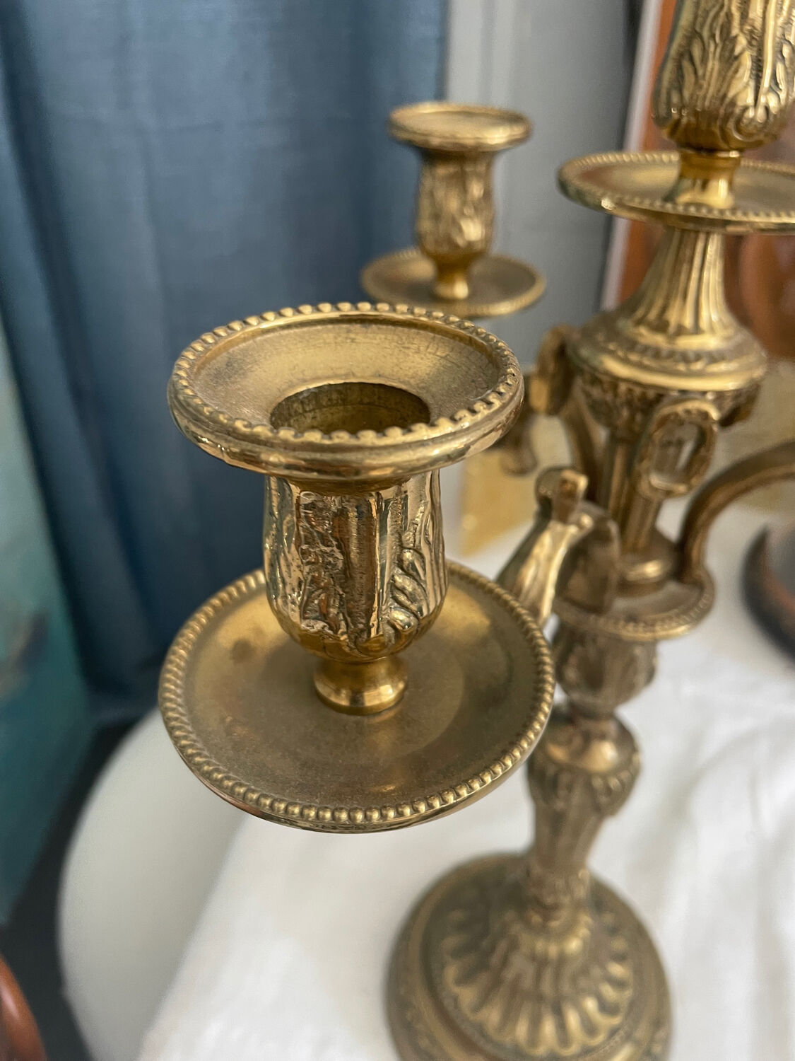 Brass candlesticks 3 branches