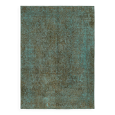 1970s 232 cm x 319 cm turquoise wool carpet