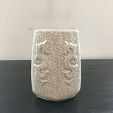 Raku vase with fish and seahorse decoration