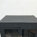 Matte 1930s black glass cabinet
