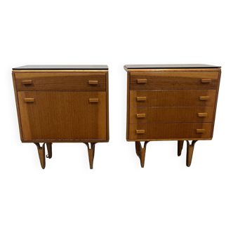 Vintage set nightstands by Frantisek Mezulanik for Novy Domov