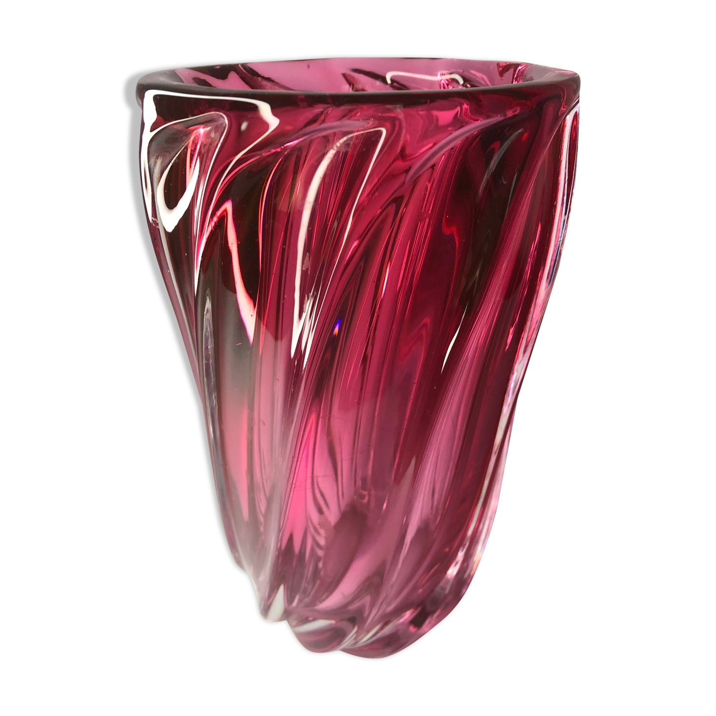Purple crystal/cranberry vase