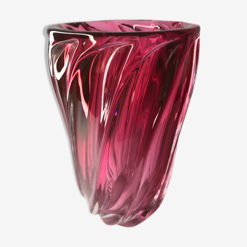 Vase en cristal violet/cranberry