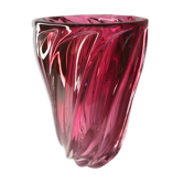 Vase en cristal violet/cranberry