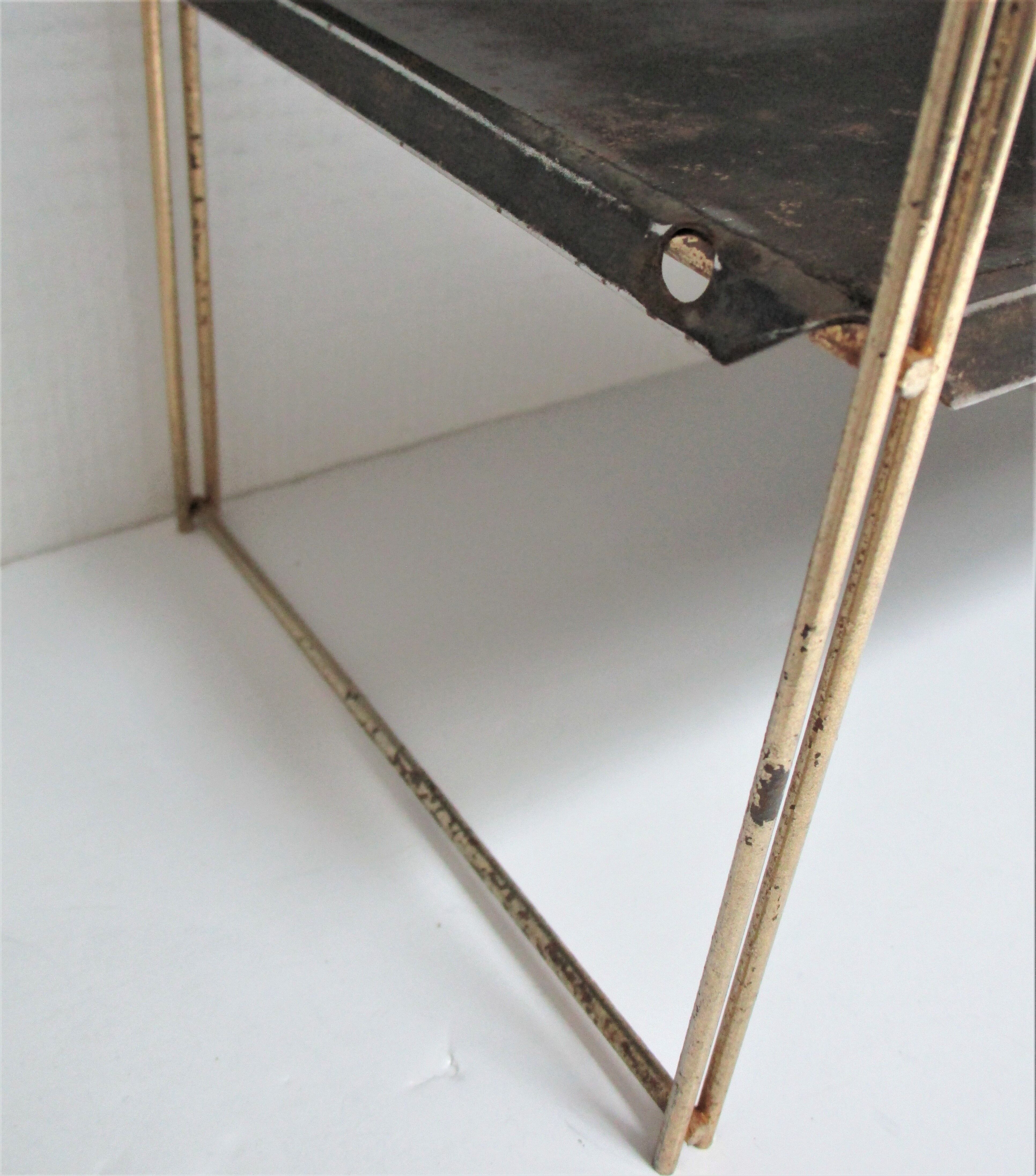 Wall shelf black metal weathered metal