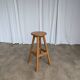 Vintage Oak Bar Stool: 1980s Yugoslavian Industrial High Chair