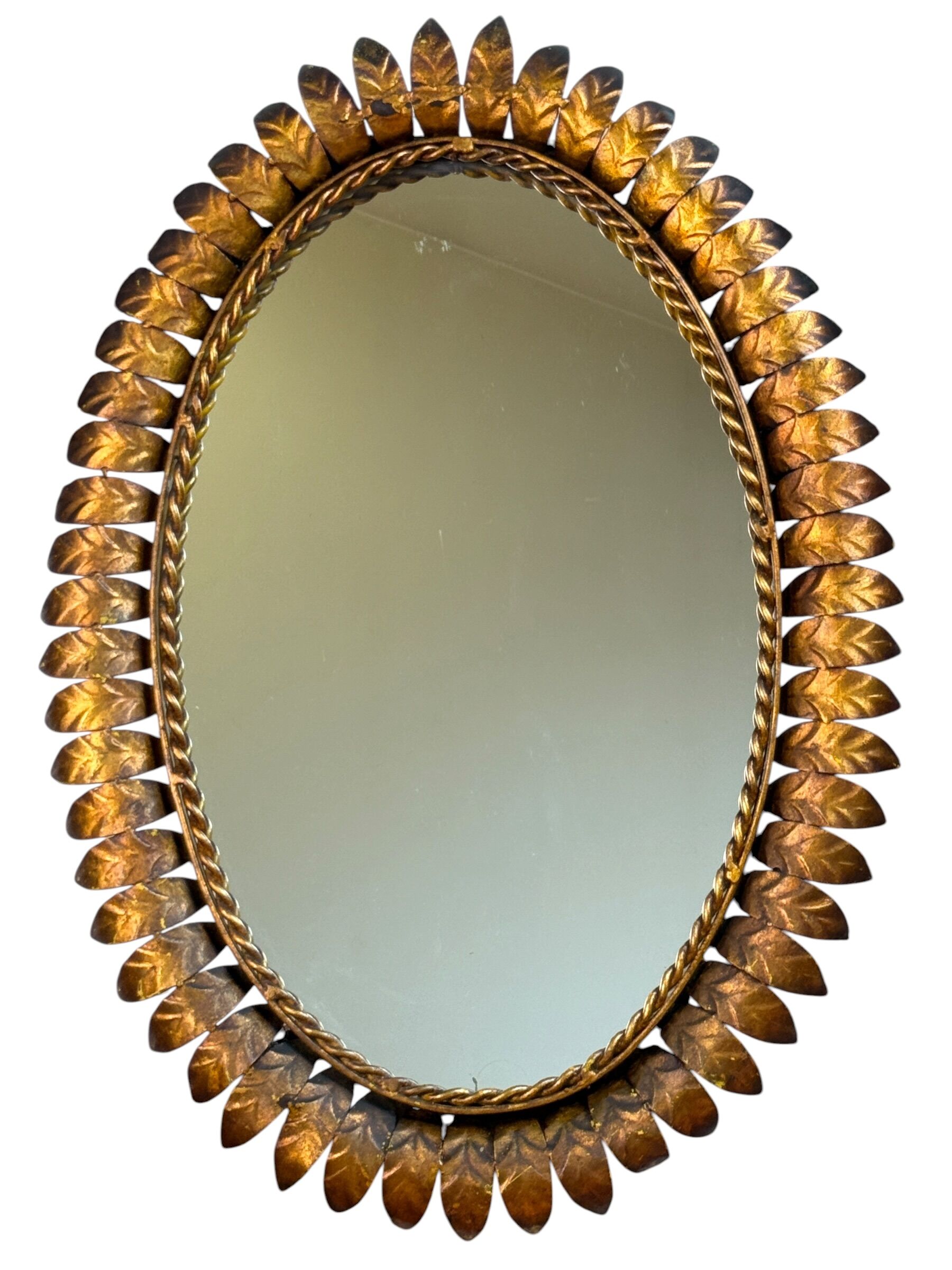 1950s wrought iron sun mirror from Italy