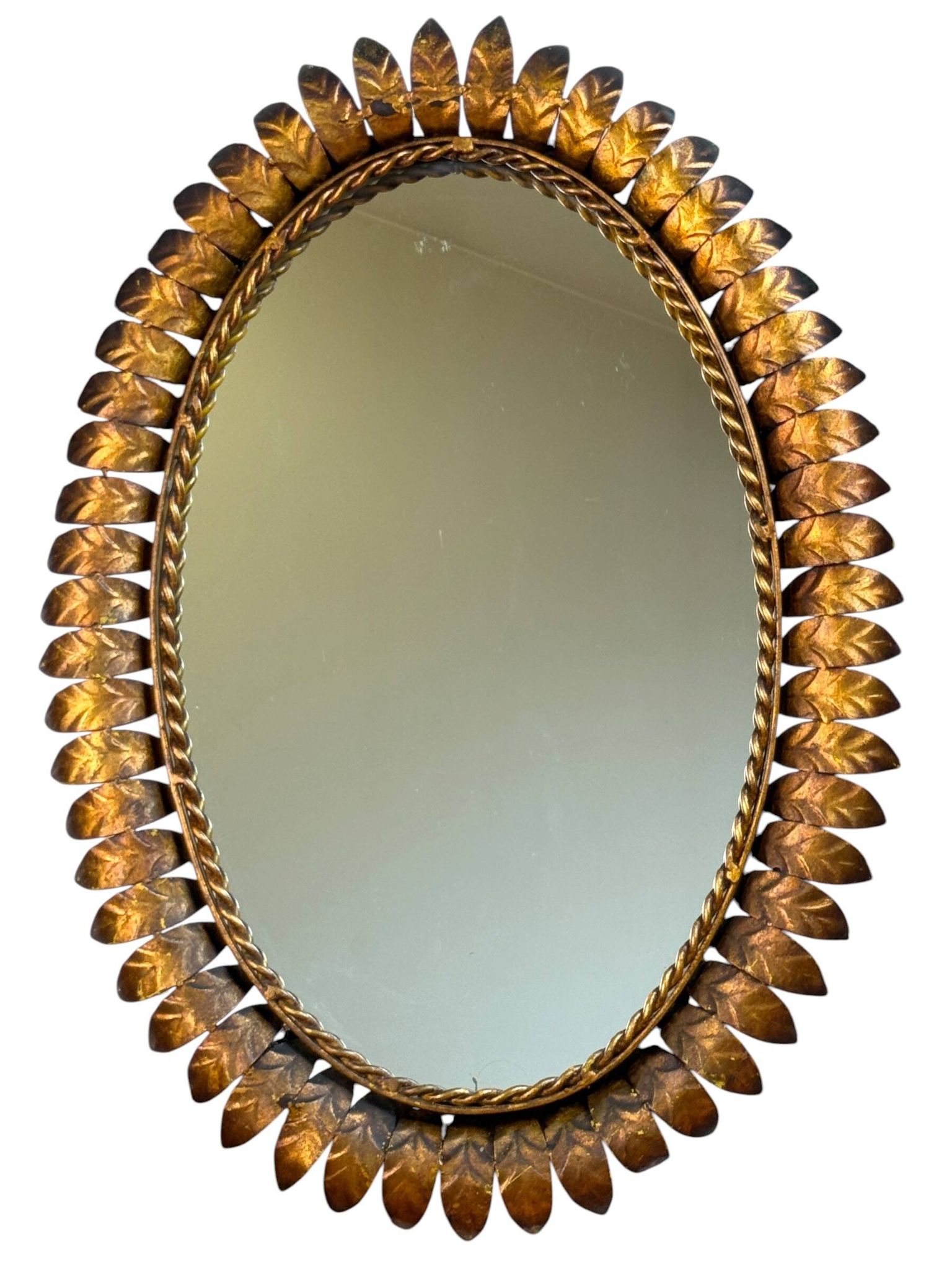 Miroir soleil en fer forgé des années 50 Italie